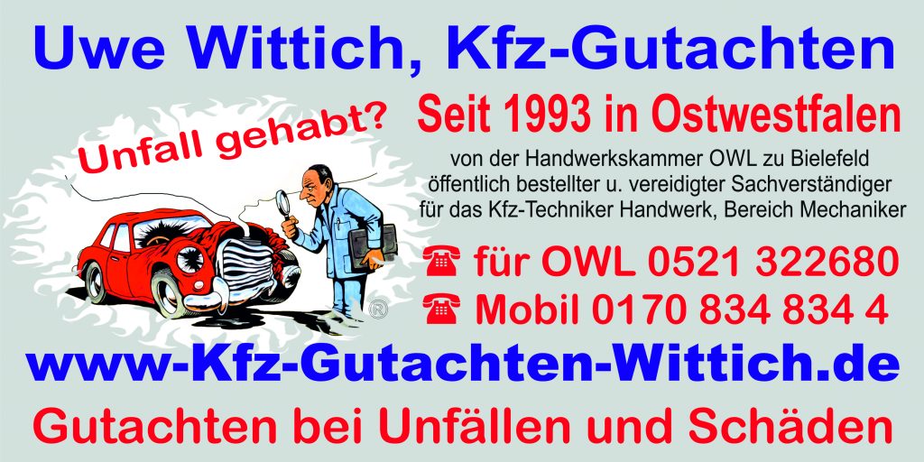 Kfz Gutachten Wittich seit 1993 in Ostwestfalen